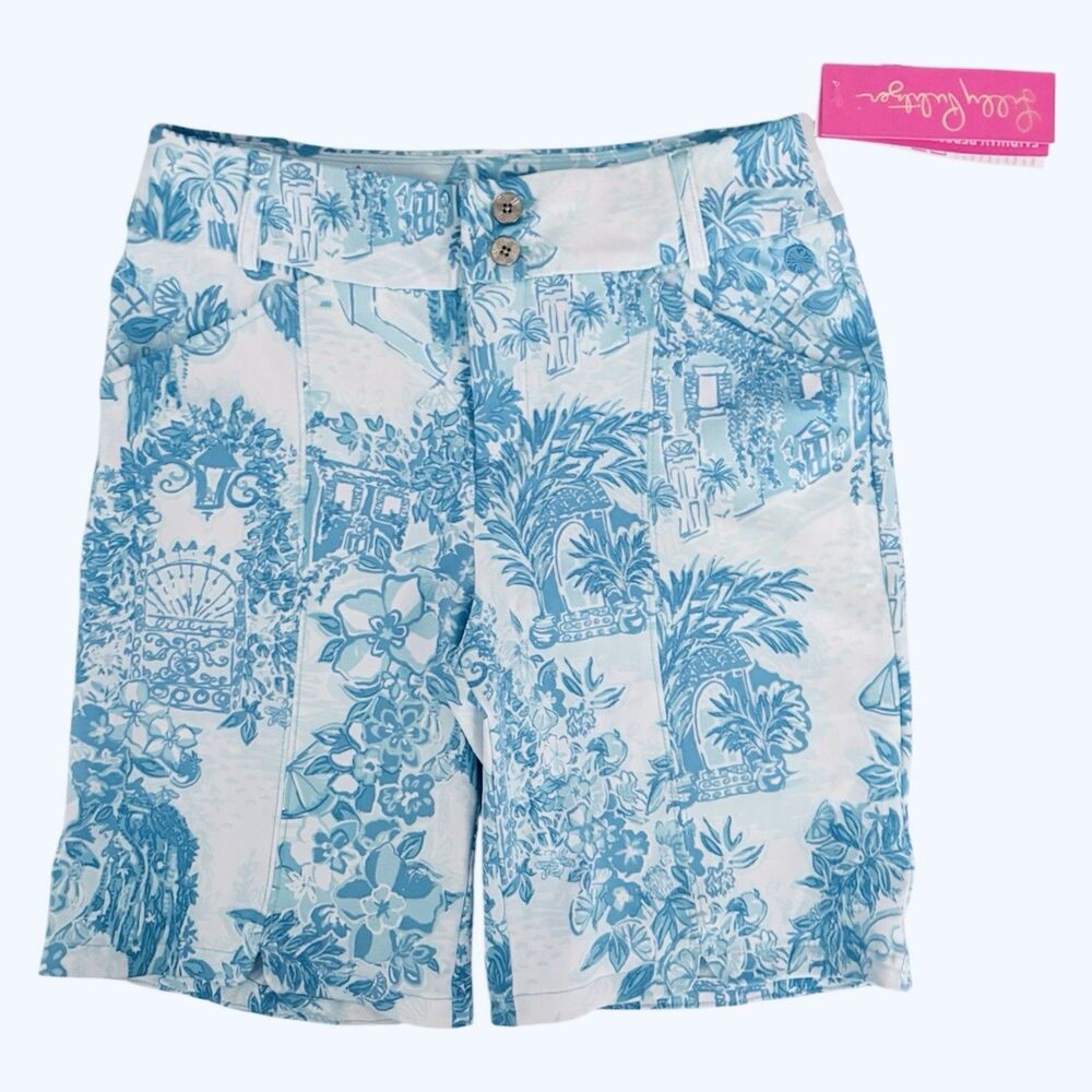 Lilly Pulitzer 2 NWT Bettina Golf Shorts Toile Me About It Luxletic Bermuda